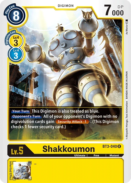 Digimon Kartenspiel Sammelkarte BT3-040 Shakkoumon