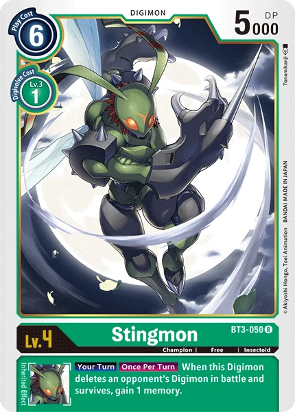 Digimon Kartenspiel Sammelkarte BT3-050 Stingmon