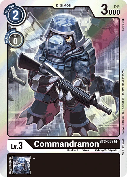 Digimon Kartenspiel Sammelkarte BT3-059 Commandramon alternatives Artwork 1