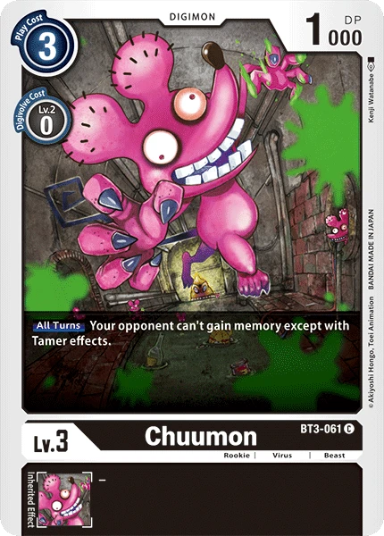 Digimon Kartenspiel Sammelkarte BT3-061 Chuumon