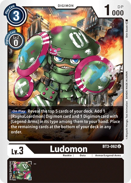 Digimon Kartenspiel Sammelkarte BT3-062 Ludomon