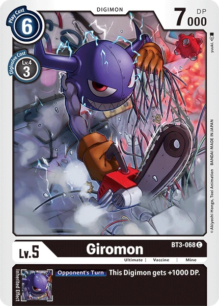 Digimon Kartenspiel Sammelkarte BT3-068 Giromon