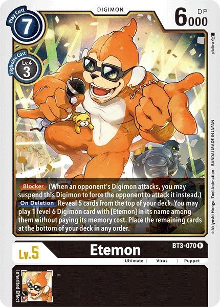 Digimon Kartenspiel Sammelkarte BT3-070 Etemon