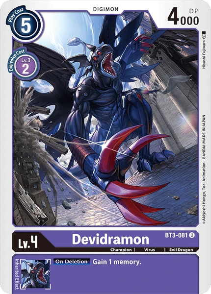 Digimon Kartenspiel Sammelkarte BT3-081 Devidramon