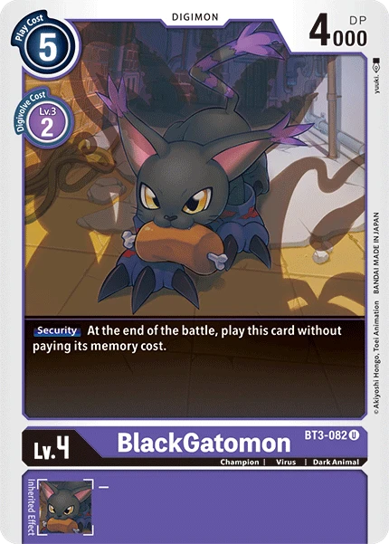 Digimon Kartenspiel Sammelkarte BT3-082 BlackGatomon