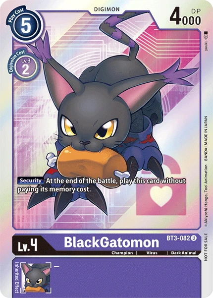 Digimon Kartenspiel Sammelkarte BT3-082 BlackGatomon alternatives Artwork 1