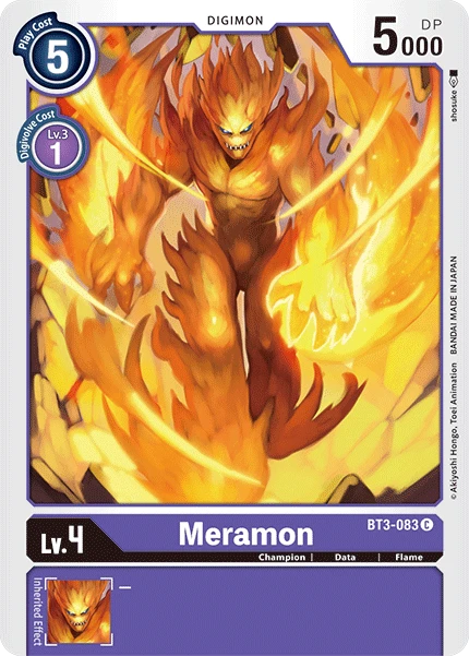 Digimon Kartenspiel Sammelkarte BT3-083 Meramon