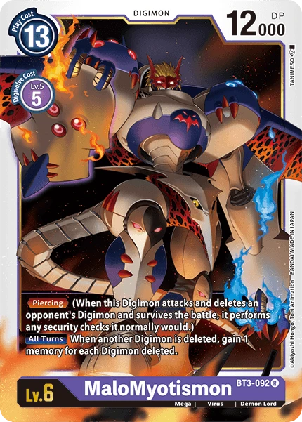 Digimon Kartenspiel Sammelkarte BT3-092 MaloMyotismon