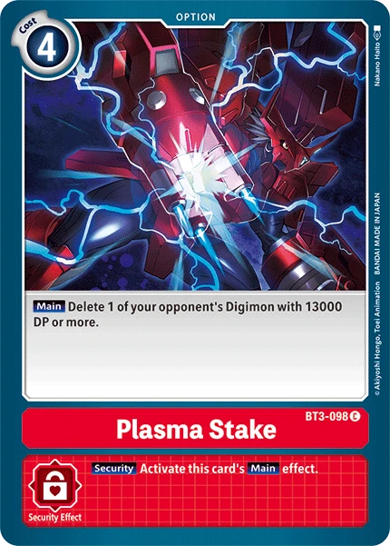 Digimon Kartenspiel Sammelkarte BT3-098 Plasma Stake