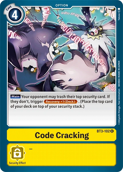 Digimon Kartenspiel Sammelkarte BT3-102 Code Cracking