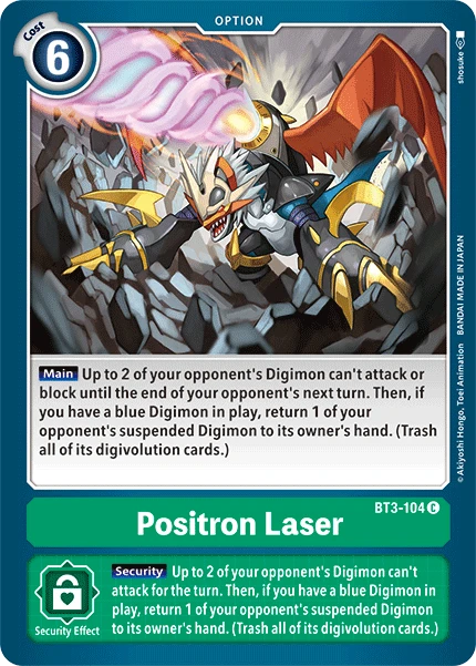 Digimon Kartenspiel Sammelkarte BT3-104 Positron Laser