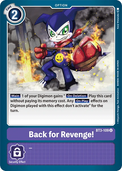 Digimon Kartenspiel Sammelkarte BT3-109 Back for Revenge!