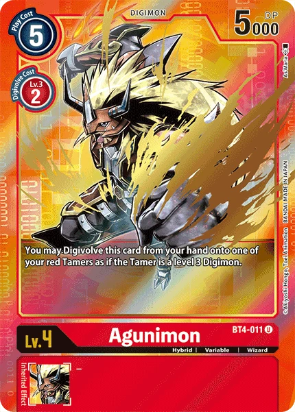 Digimon Kartenspiel Sammelkarte BT4-011 Agunimon alternatives Artwork 1