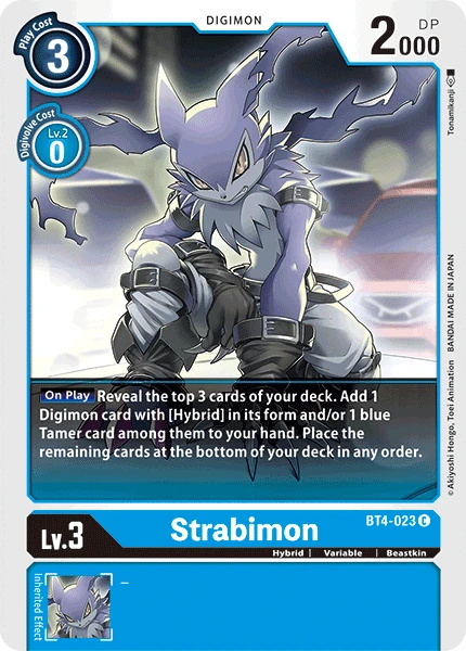 Digimon Kartenspiel Sammelkarte BT4-023 Strabimon
