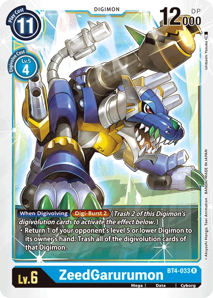 Digimon Kartenspiel Sammelkarte BT4-033 ZeedGarurumon