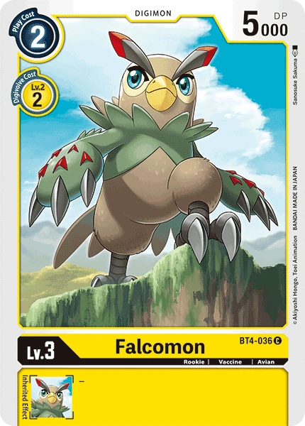 Digimon Kartenspiel Sammelkarte BT4-036 Falcomon
