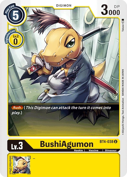 Digimon Kartenspiel Sammelkarte BT4-038 BushiAgumon