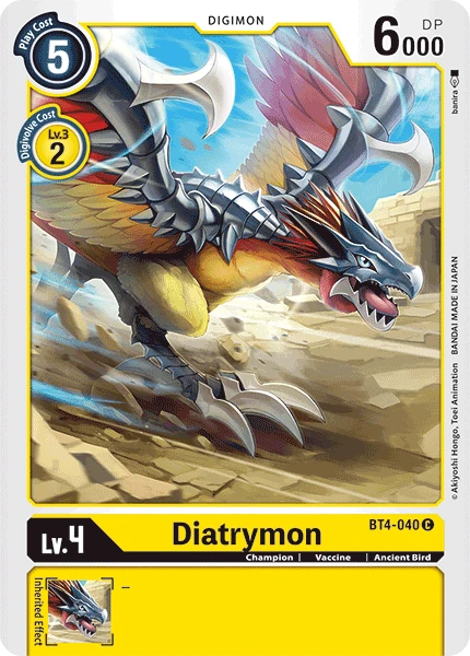 Digimon Kartenspiel Sammelkarte BT4-040 Diatrymon