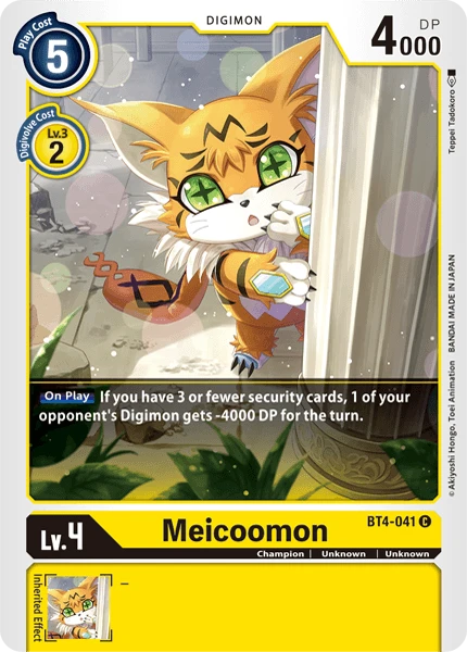 Digimon Kartenspiel Sammelkarte BT4-041 Meicoomon