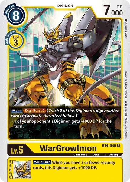 Digimon Kartenspiel Sammelkarte BT4-046 WarGrowlmon