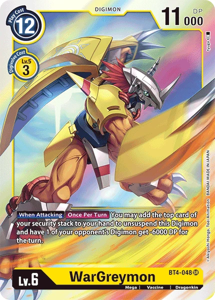 Digimon Kartenspiel Sammelkarte BT4-048 WarGreymon