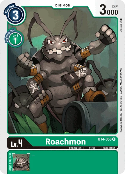 Digimon Kartenspiel Sammelkarte BT4-053 Roachmon