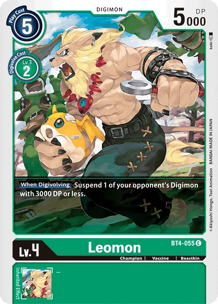 Digimon Kartenspiel Sammelkarte BT4-055 Leomon