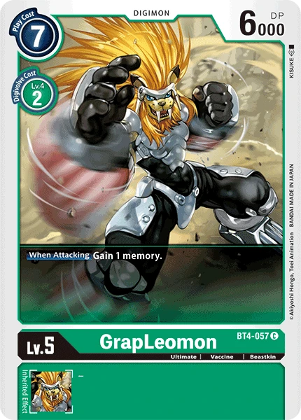 Digimon Kartenspiel Sammelkarte BT4-057 GrapLeomon