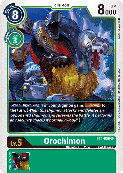Digimon Kartenspiel Sammelkarte BT4-058 Orochimon