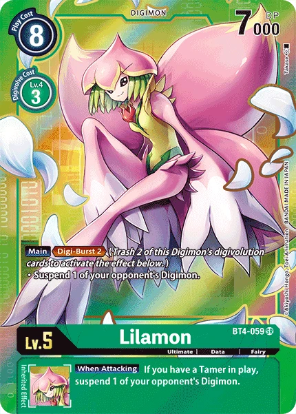Digimon Kartenspiel Sammelkarte BT4-059 Lilamon alternatives Artwork 1
