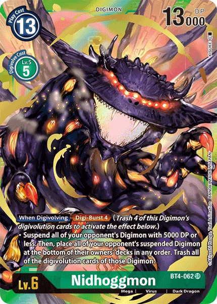 Digimon Kartenspiel Sammelkarte BT4-062 Nidhoggmon alternatives Artwork 1