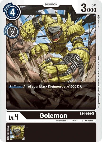 Digimon Kartenspiel Sammelkarte BT4-066 Golemon