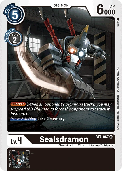 Digimon Kartenspiel Sammelkarte BT4-067 Sealsdramon