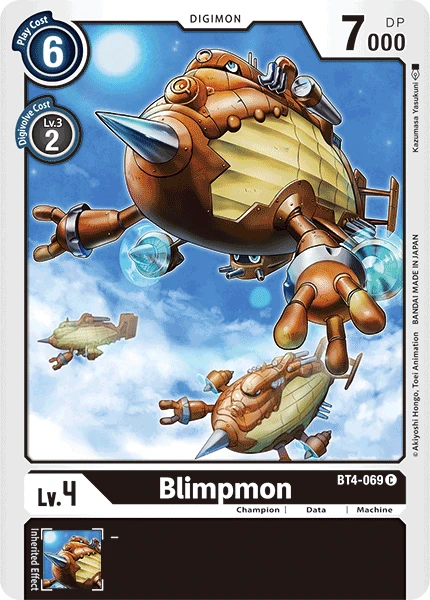 Digimon Kartenspiel Sammelkarte BT4-069 Blimpmon
