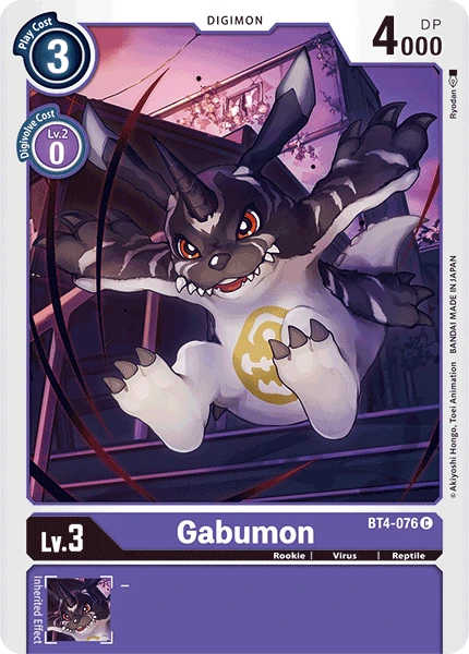Digimon Kartenspiel Sammelkarte BT4-076 Gabumon