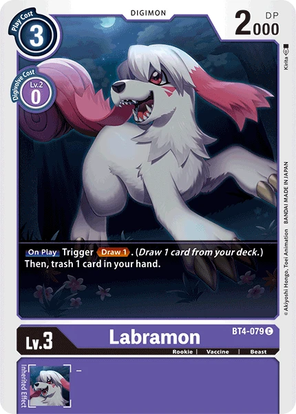 Digimon Kartenspiel Sammelkarte BT4-079 Labramon