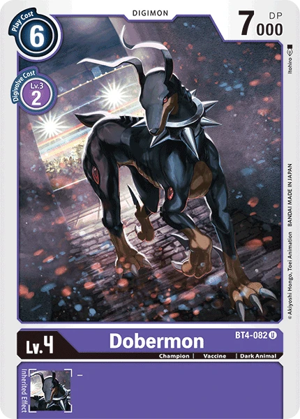 Digimon Kartenspiel Sammelkarte BT4-082 Dobermon