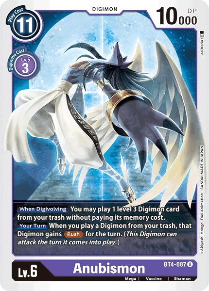 Digimon Kartenspiel Sammelkarte BT4-087 Anubismon