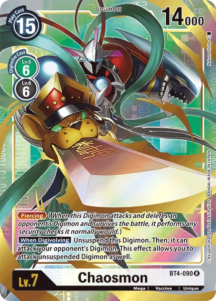 Digimon Kartenspiel Sammelkarte BT4-090 Chaosmon alternatives Artwork 1