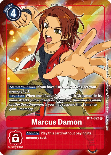 Digimon Kartenspiel Sammelkarte BT4-092 Marcus Damon alternatives Artwork 1