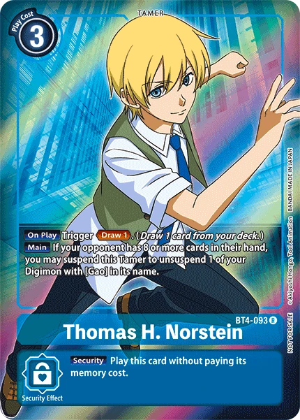 Digimon Kartenspiel Sammelkarte BT4-093 Thomas H. Norstein alternatives Artwork 1