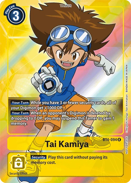 Digimon Kartenspiel Sammelkarte BT4-094 Tai Kamiya alternatives Artwork 1