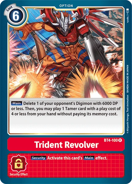 Digimon Kartenspiel Sammelkarte BT4-100 Trident Revolver
