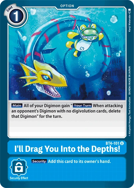 Digimon Kartenspiel Sammelkarte BT4-101 I'll Drag You Into the Depths!
