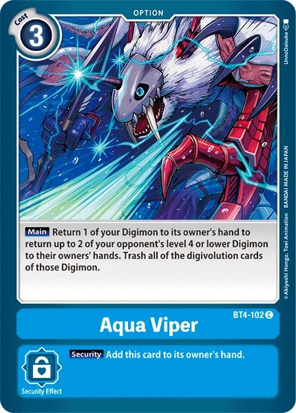 Digimon Kartenspiel Sammelkarte BT4-102 Aqua Viper