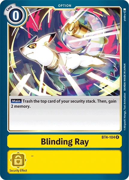 Digimon Kartenspiel Sammelkarte BT4-104 Blinding Ray