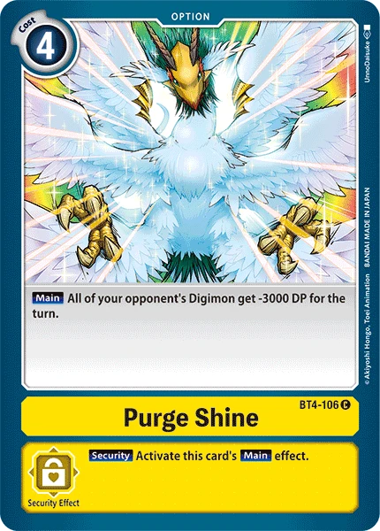 Digimon Kartenspiel Sammelkarte BT4-106 Purge Shine