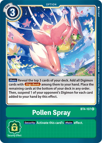 Digimon Kartenspiel Sammelkarte BT4-107 Pollen Spray