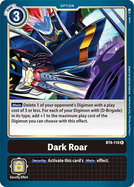 Digimon Kartenspiel Sammelkarte BT4-110 Dark Roar