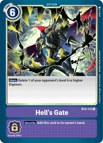 Digimon Kartenspiel Sammelkarte BT4-112 Hell’s Gate